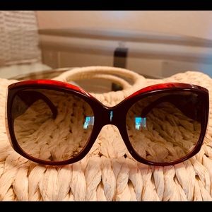 Chanel red sunglasses